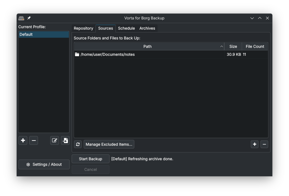 Vorta product interface