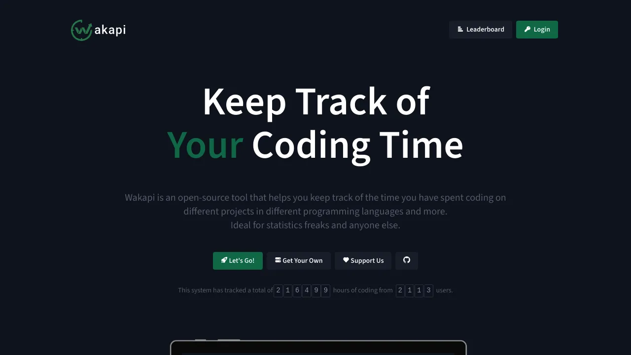 Wakapi product interface