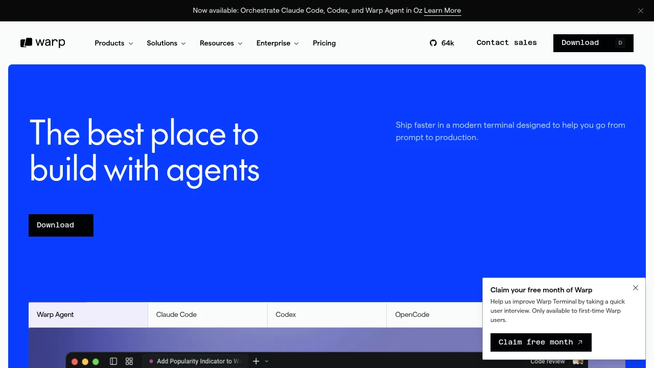 Warp product interface