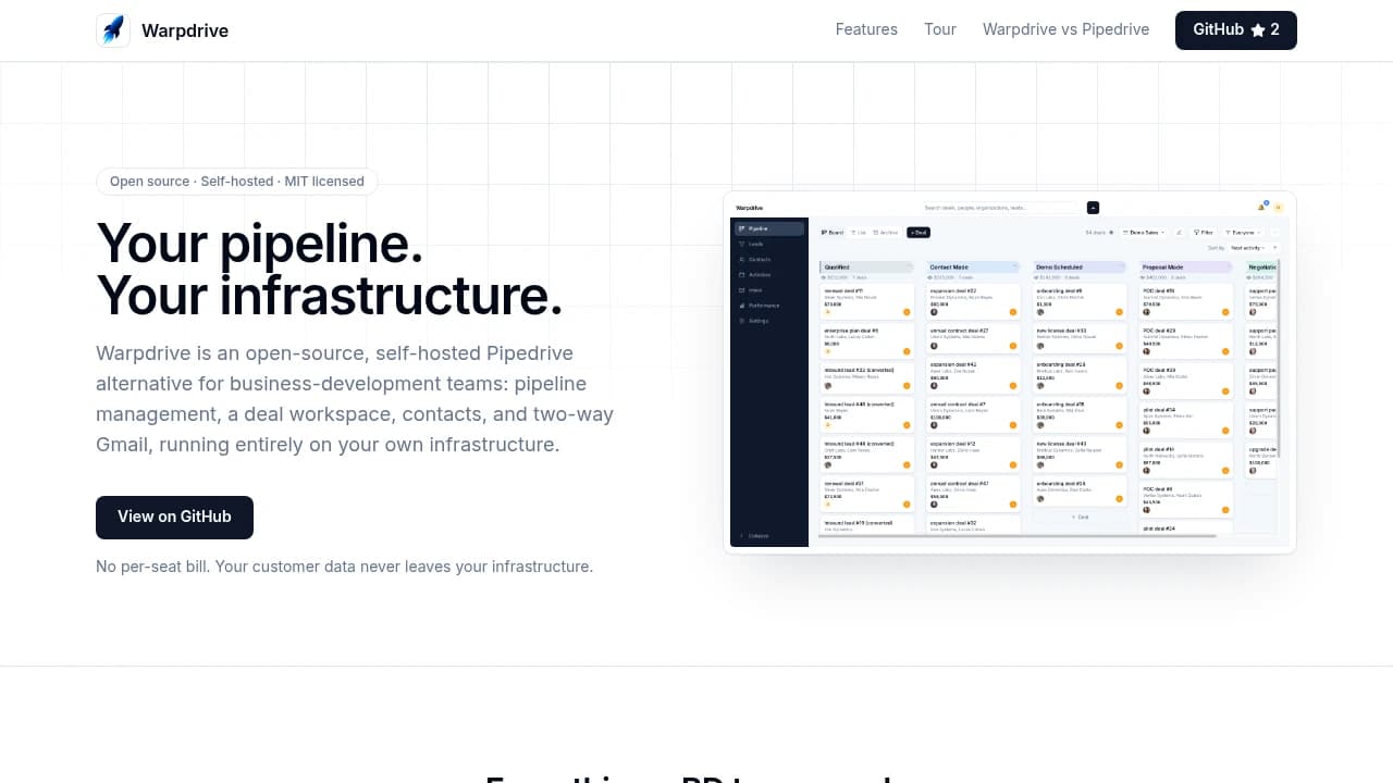 Warpdrive product interface