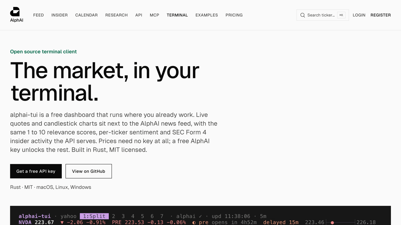 alphai-tui product interface