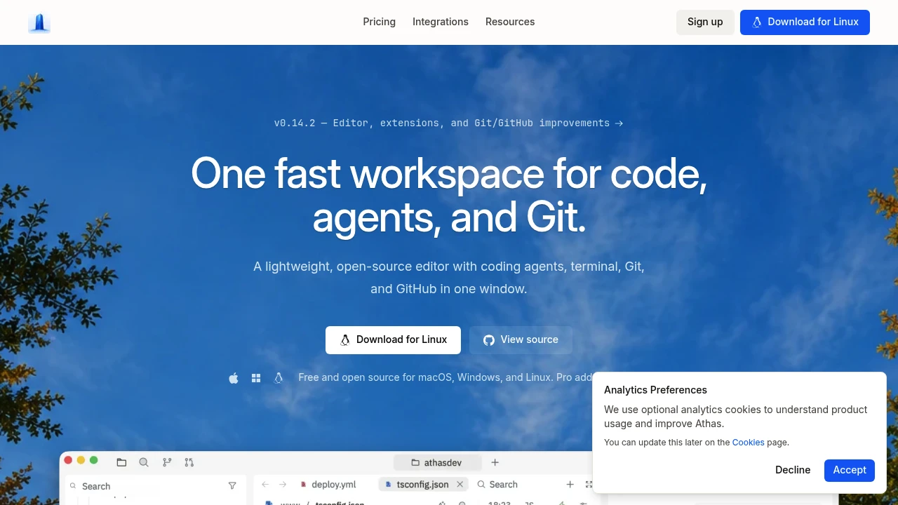 Athas product interface