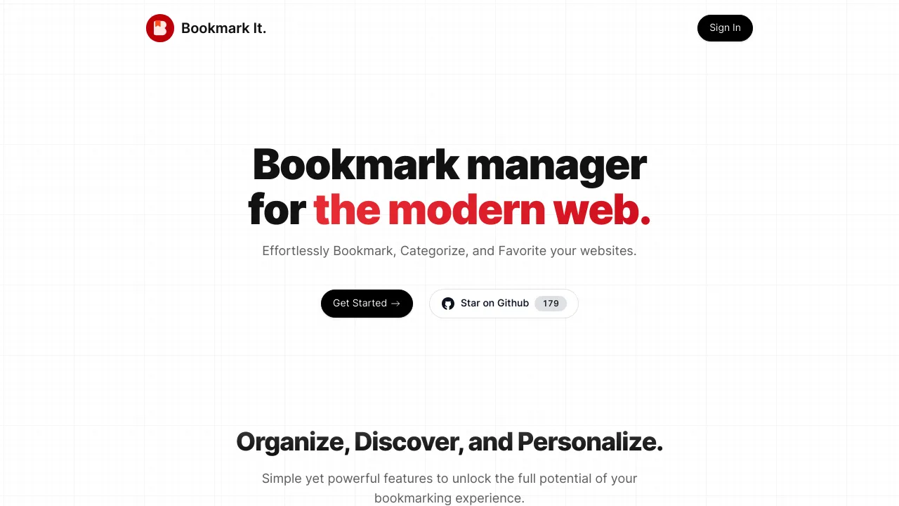 Bookmark It product interface