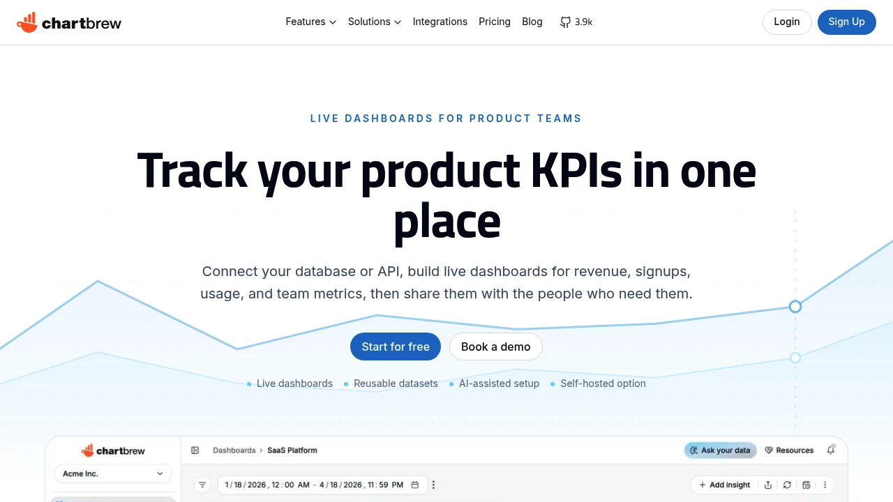 Chartbrew product interface