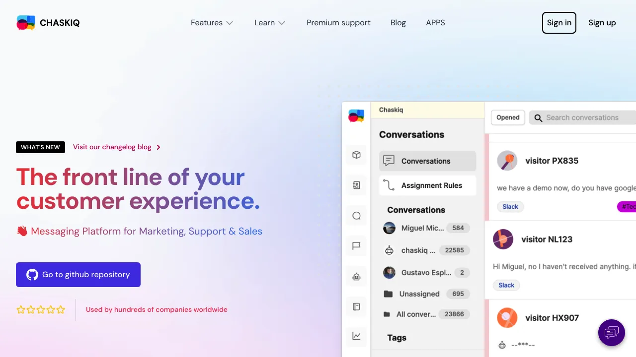 Chaskiq product interface