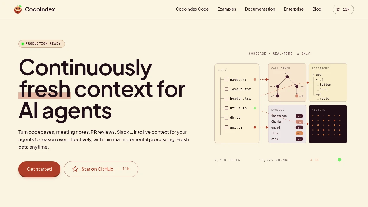 CocoIndex product interface