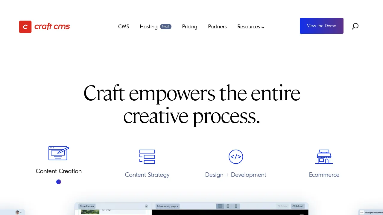 Craft CMS product interface
