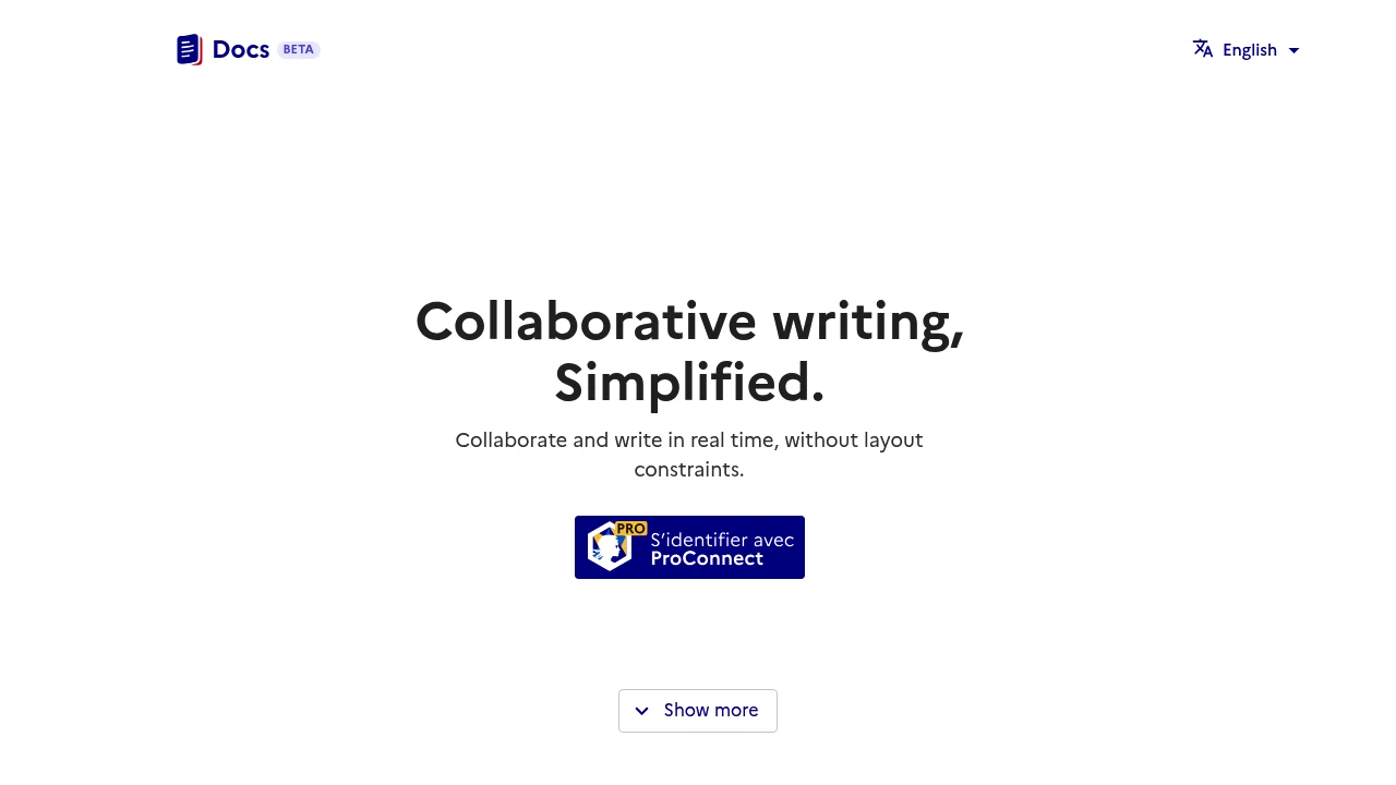 Docs product interface