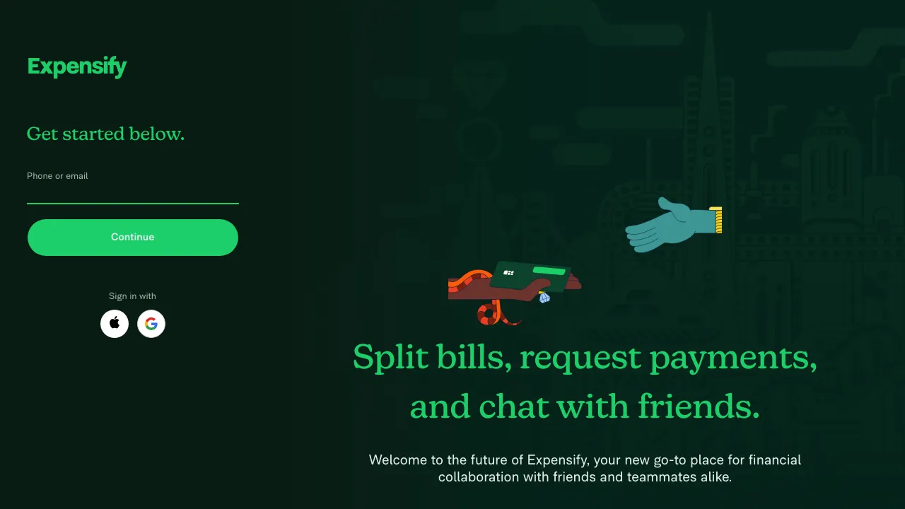 Expensify product interface