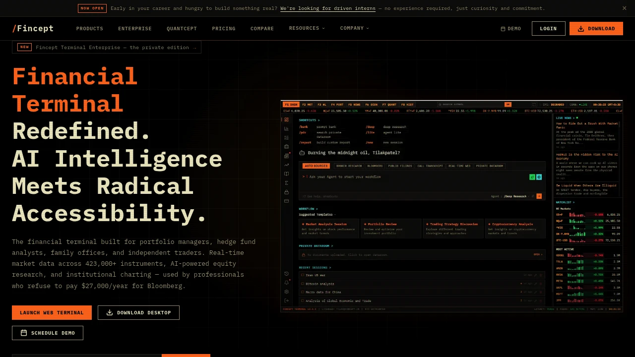 Fincept Terminal  product interface