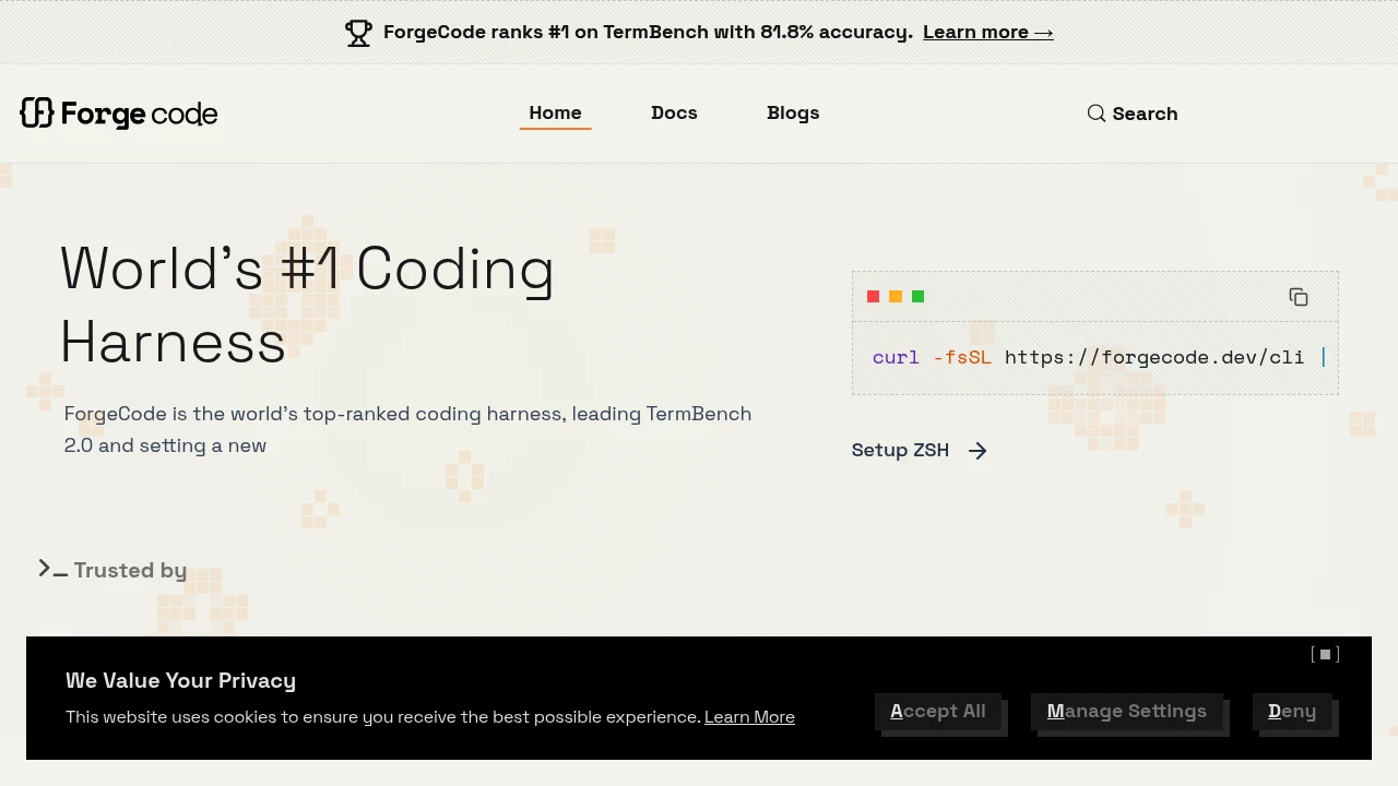 Forgecode product interface