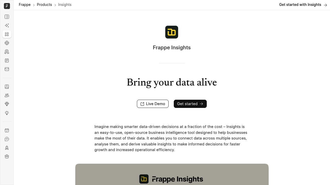 Frappe Insights product interface