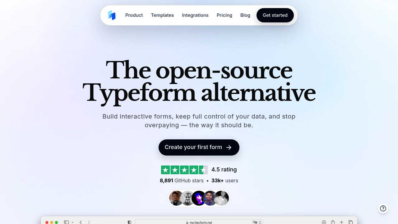 HeyForm product interface