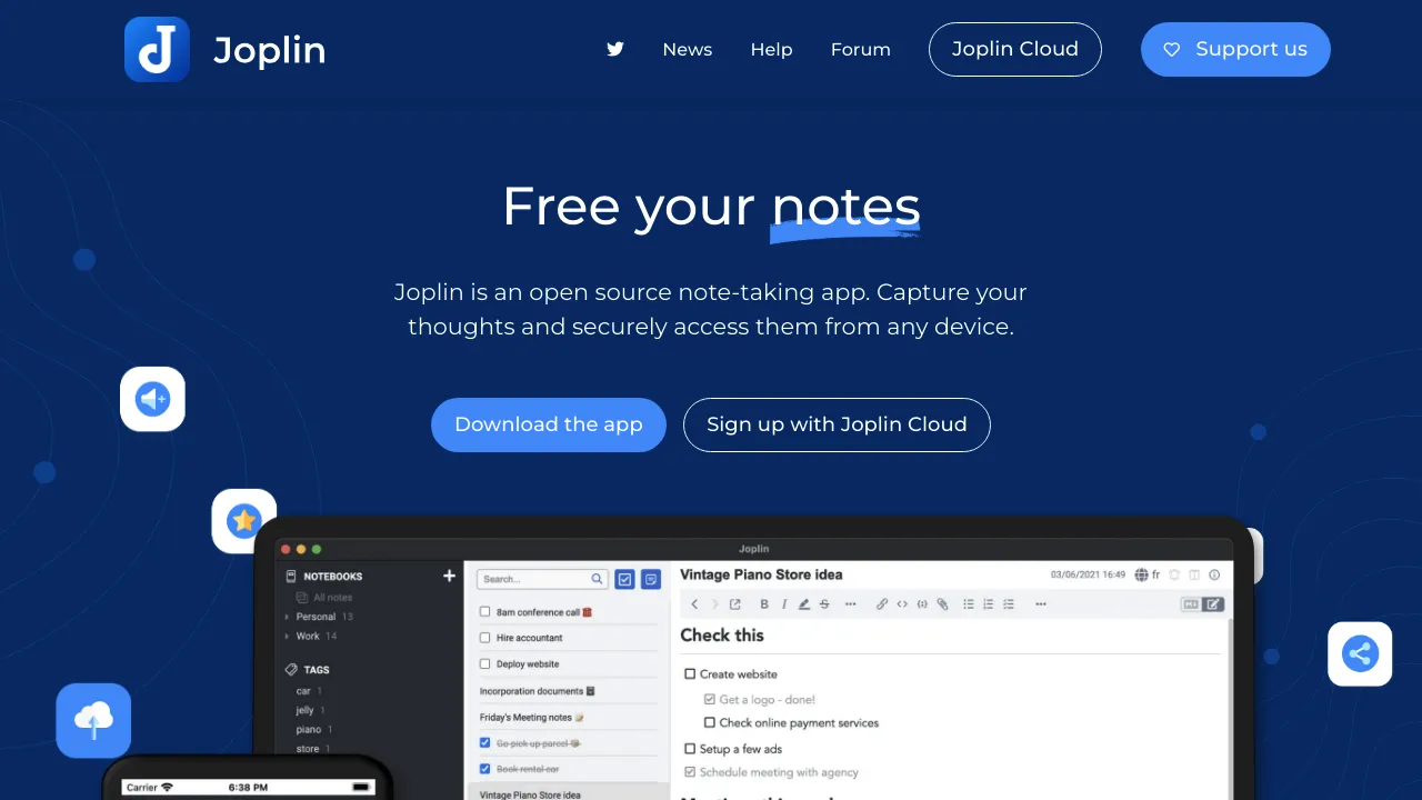Joplin product interface