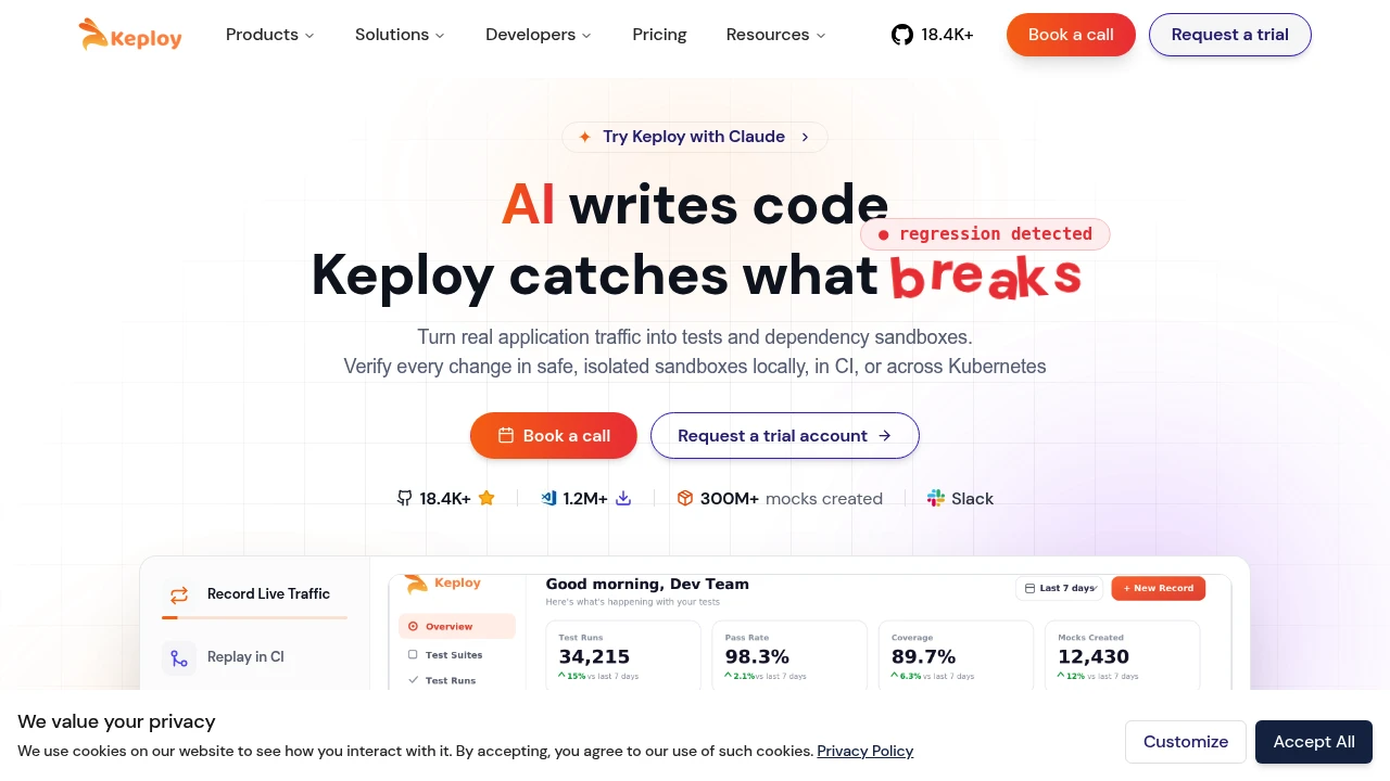 Keploy product interface