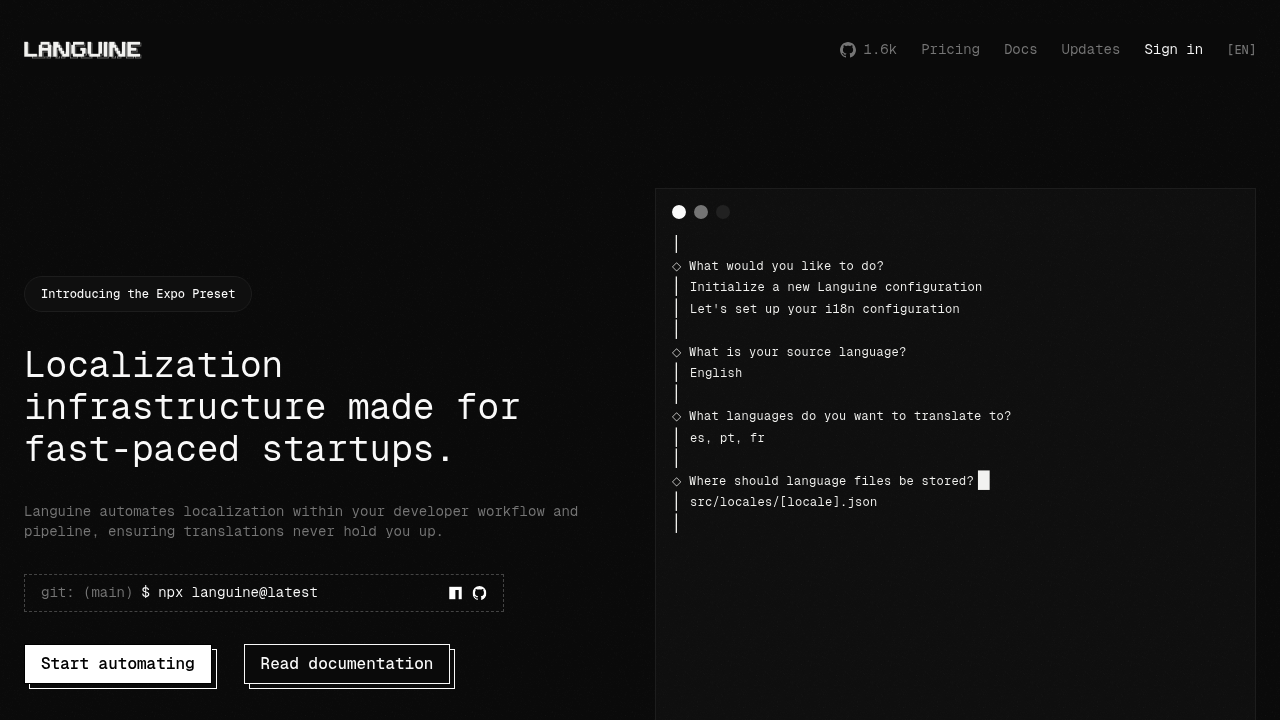 Languine product interface