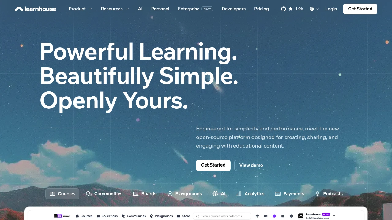 LearnHouse product interface