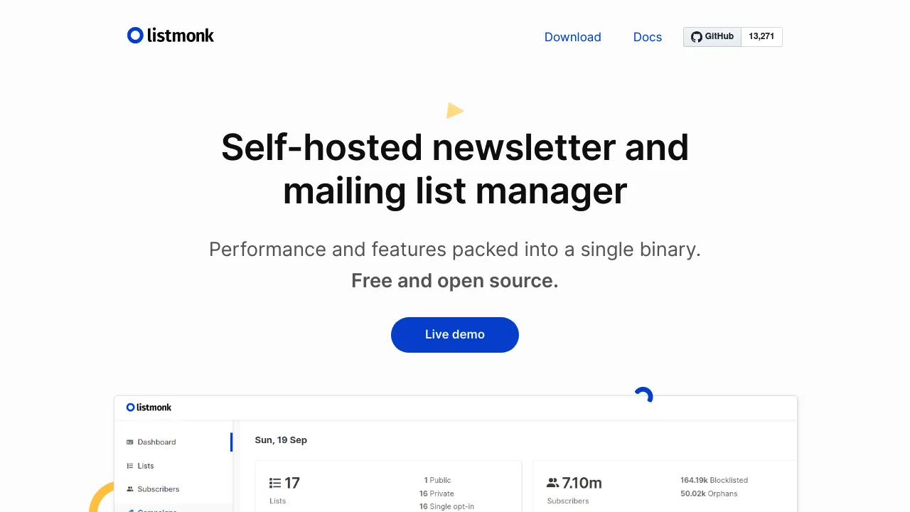 Listmonk product interface