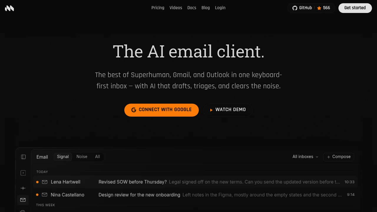 Macro Mail product interface