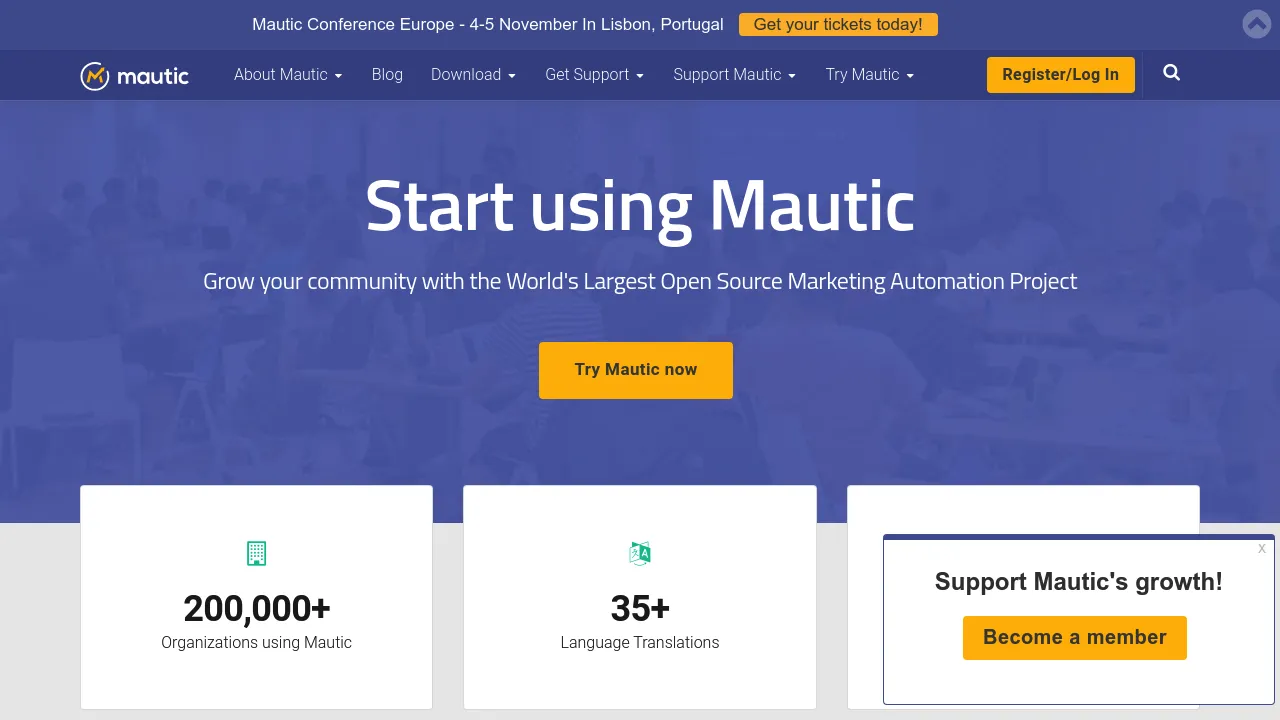 Mautic product interface