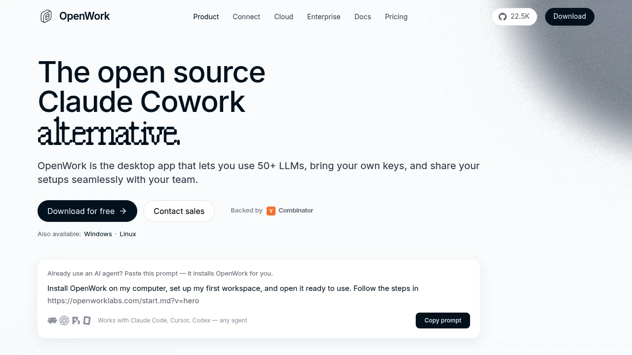 OpenWork product interface