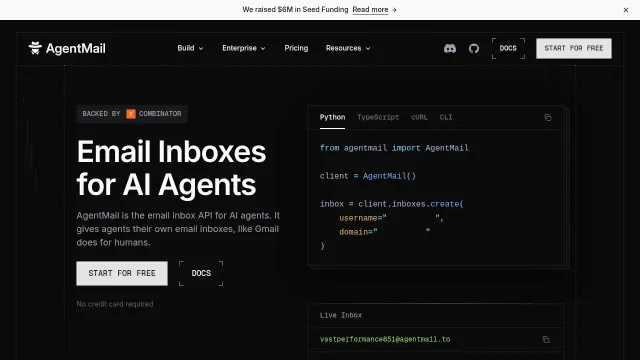 AgentMail product interface