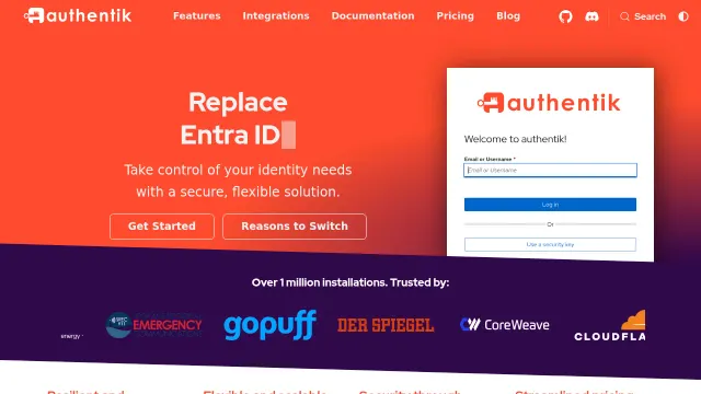 Authentik product interface