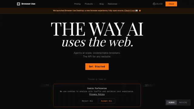 Browser Use product interface