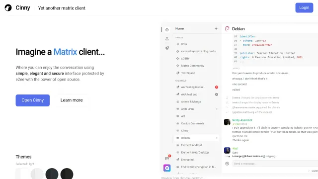 Cinny product interface