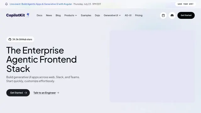 CopilotKit product interface