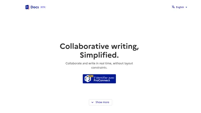 Docs product interface