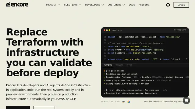 Encore product interface