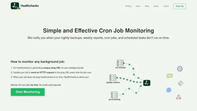 Healthchecks product interface