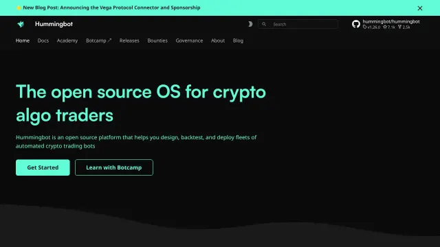 Hummingbot product interface