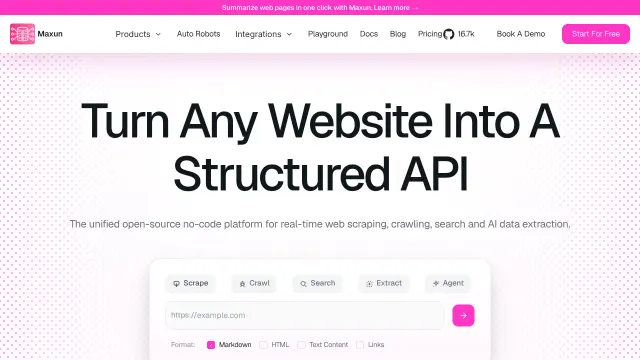 Maxun product interface