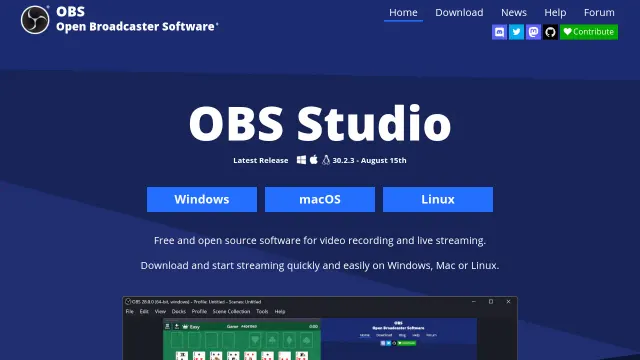 OBS Studio product interface