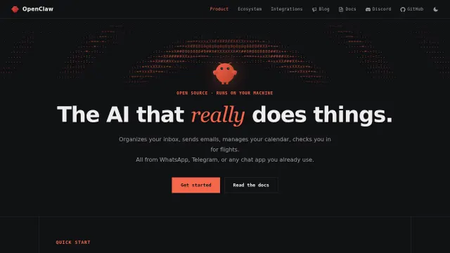 OpenClaw product interface