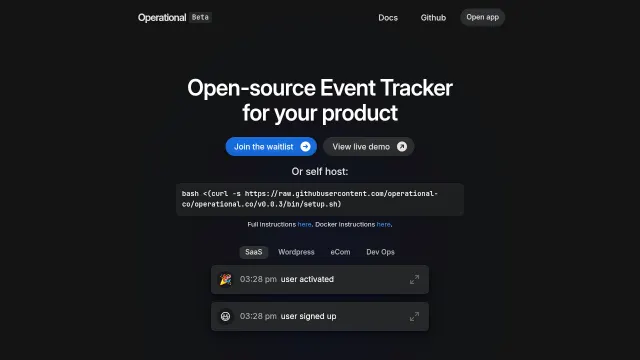 Operational product interface