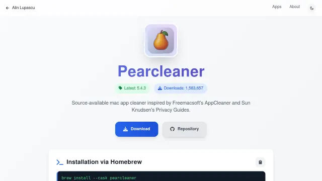 Pearcleaner product interface