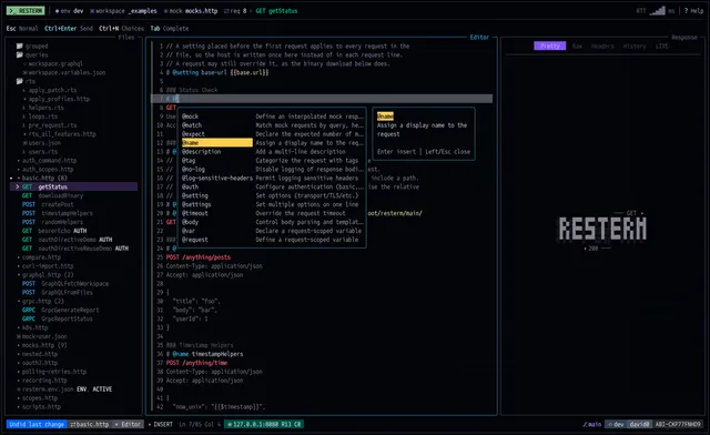 Resterm product interface
