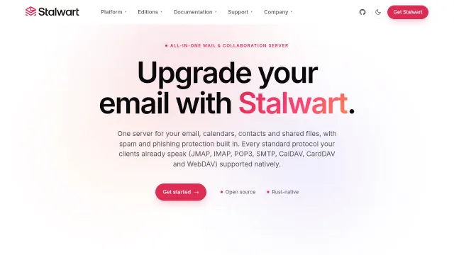 Stalwart product interface