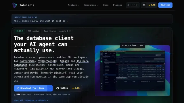 Tabularis product interface