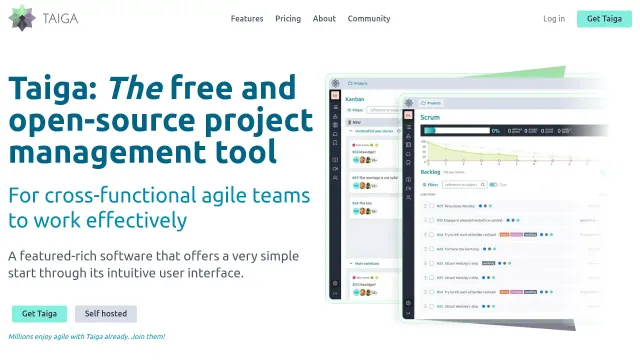 Taiga product interface