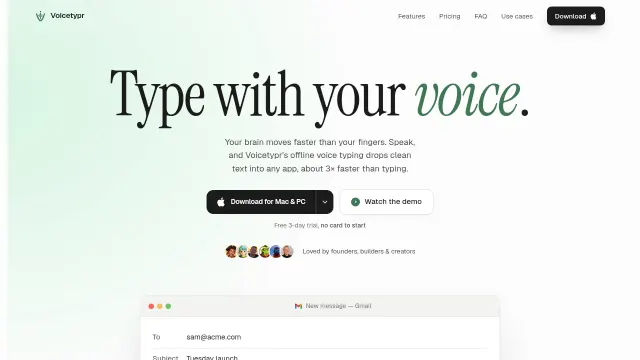 VoiceTypr product interface