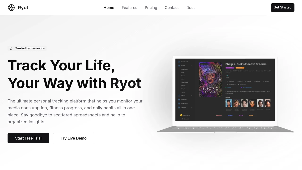 Ryot product interface