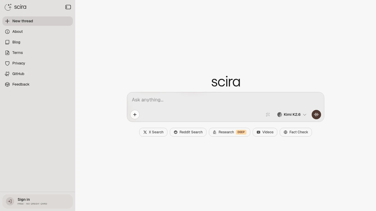 Scira product preview