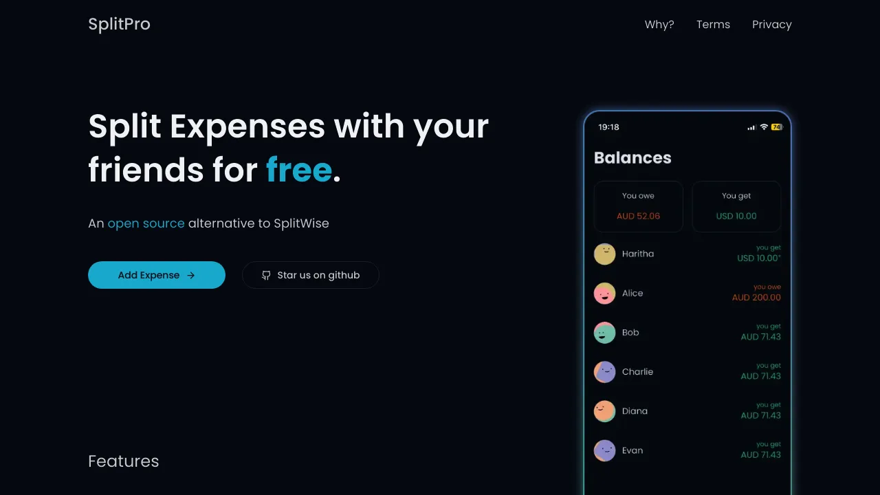 Splitpro product interface