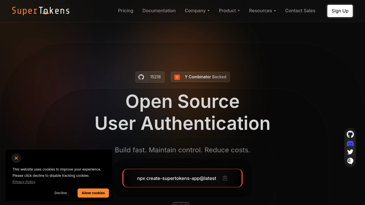 SuperTokens product interface