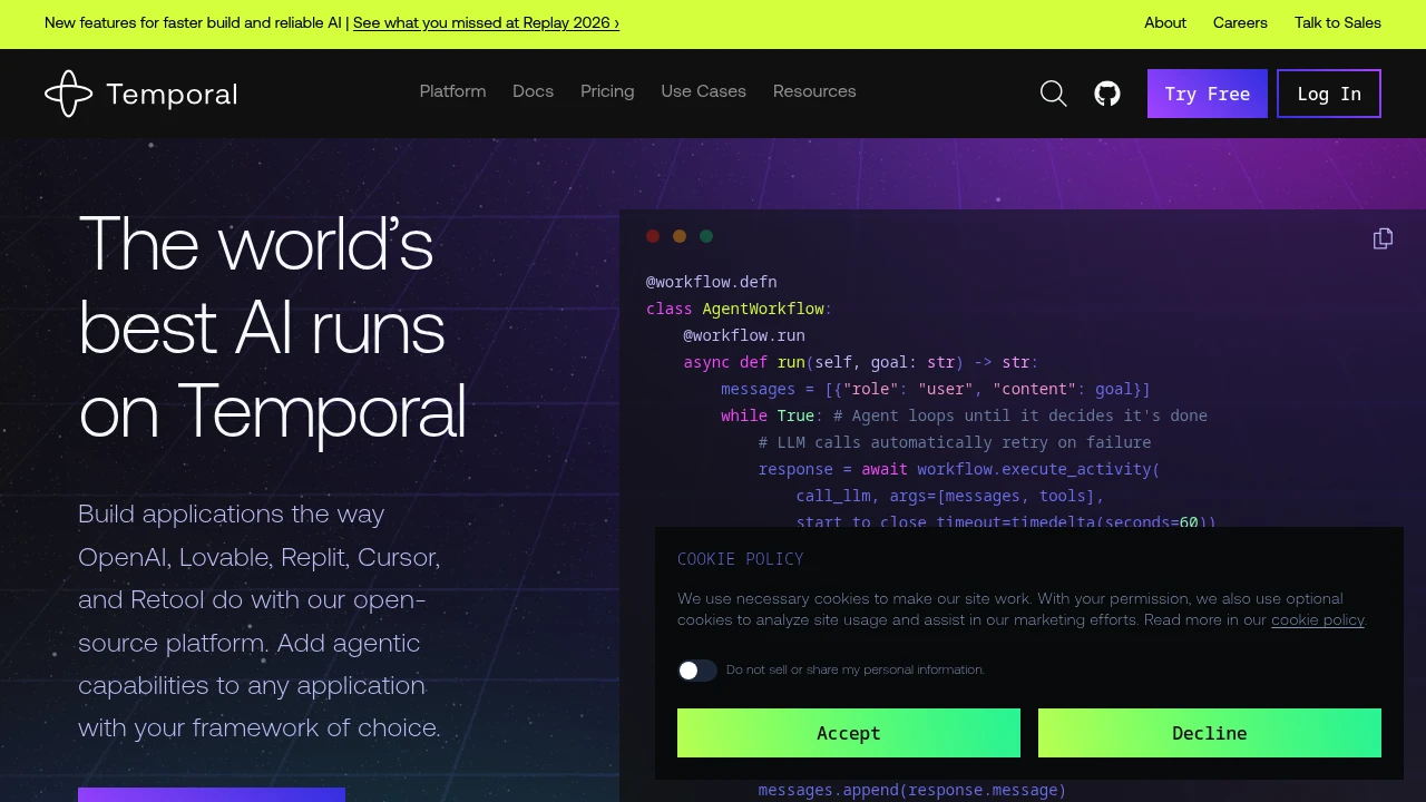 Temporal product interface
