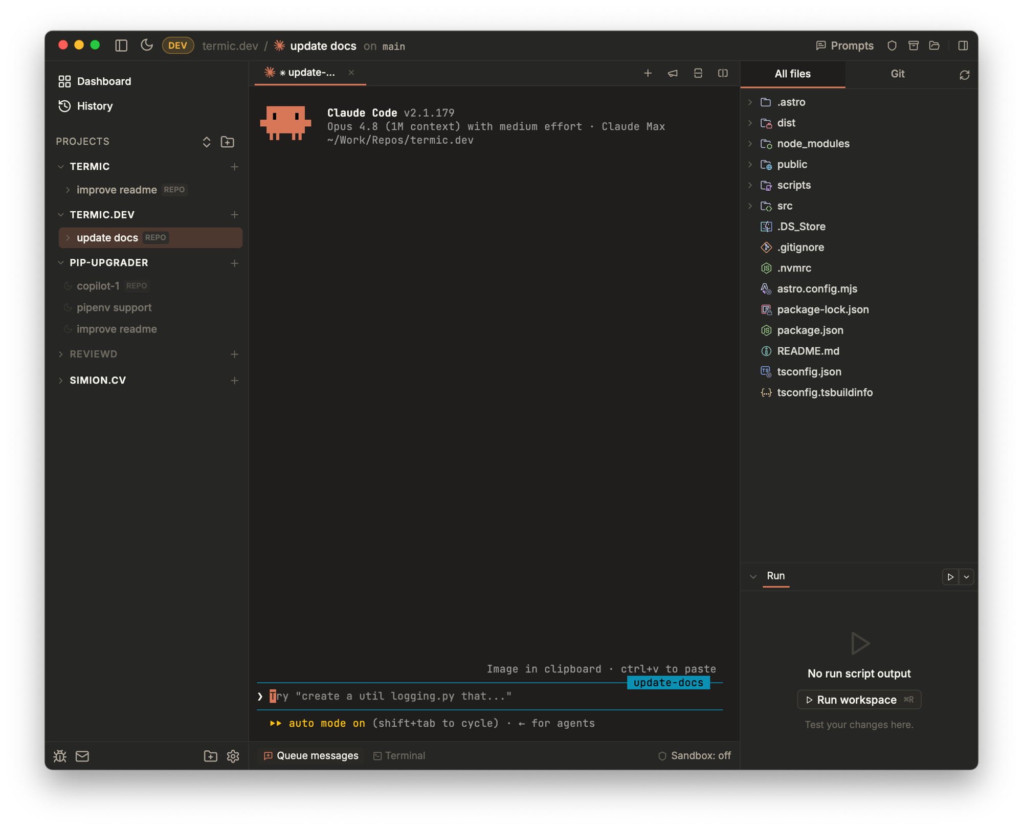 Termic product interface